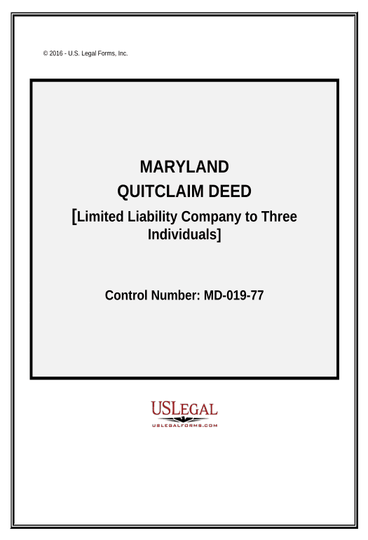 Pre-fill Quitclaim Deed - Limited Liability Company to Three Individuals - Maryland Pre-fill from Google Sheet Dropdown Options Bot