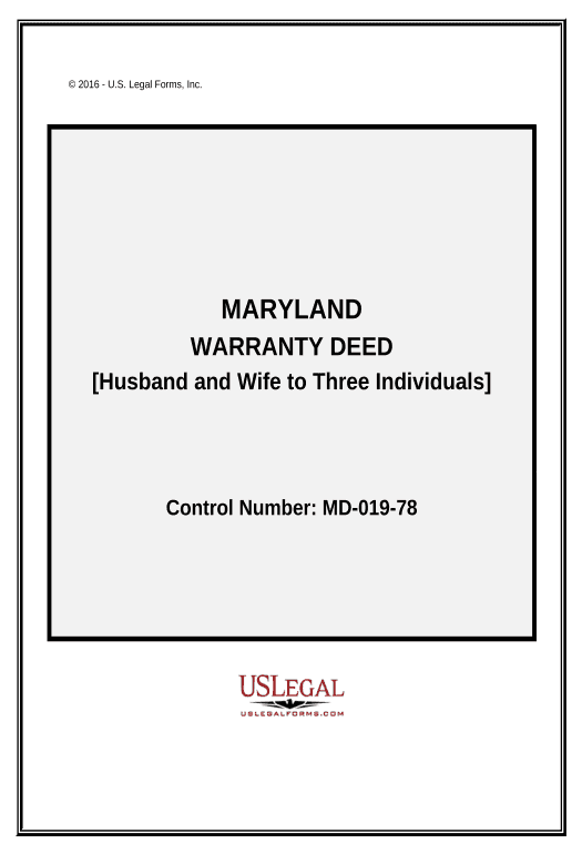 Update Warranty Deed - Husband and Wife to Three Individuals - Maryland Calculate Formulas Bot