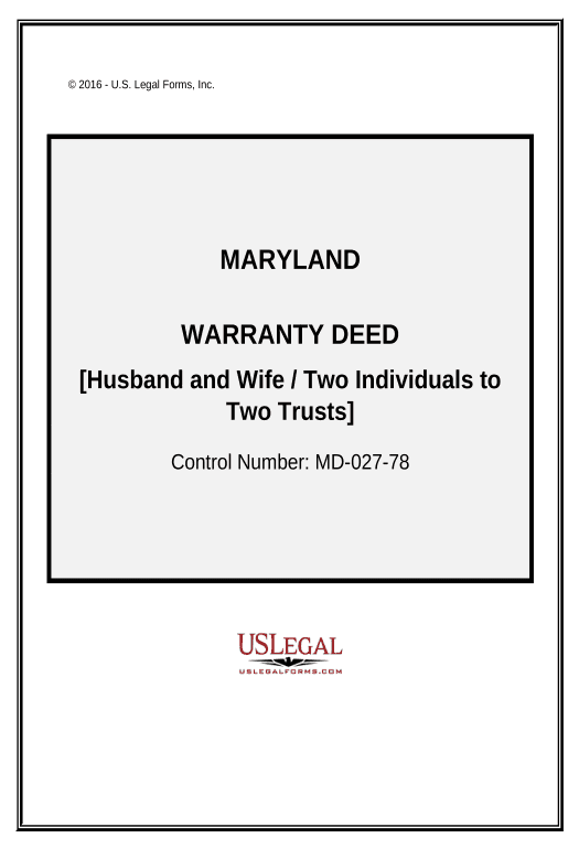 Archive Warranty Deed from Husband and Wife, or Two Individuals to Two Trusts as Tenants in Common - Maryland Update NetSuite Records Bot