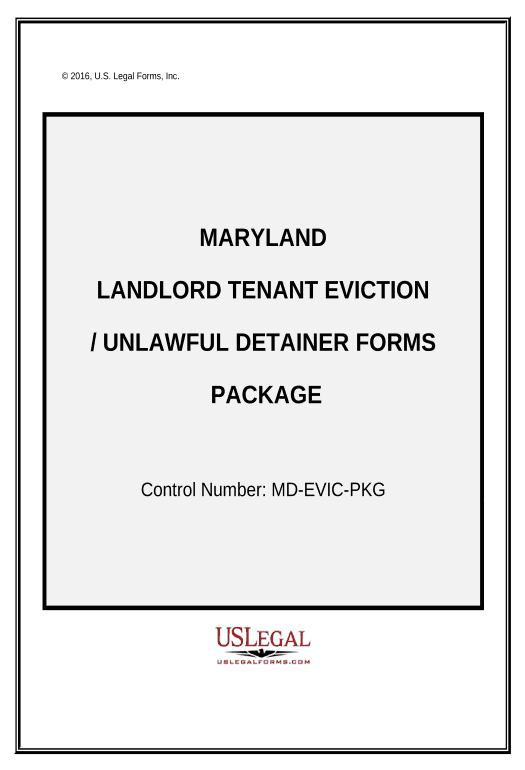 Integrate Maryland Landlord Tenant Eviction / Unlawful Detainer Forms Package - Maryland Pre-fill Document Bot