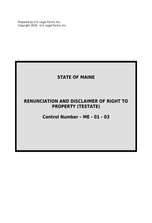 Update Maine Renunciation and Disclaimer of Property from Will by Testate - Maine Trello Bot