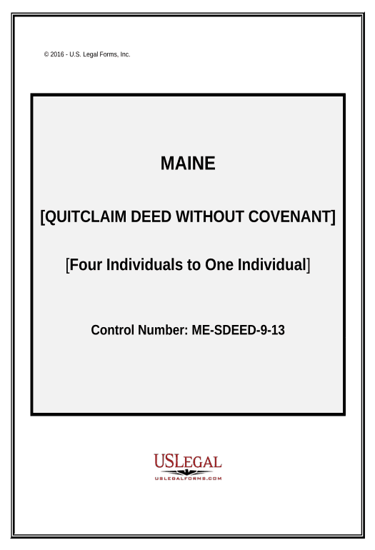 Automate Quitclaim Deed from Four Grantors to One Grantee - Maine