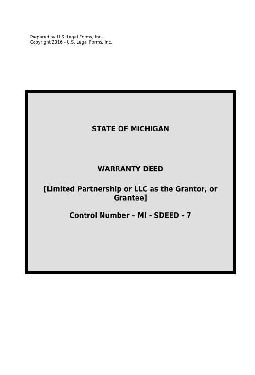 Incorporate Warranty Deed from Limited Partnership or LLC is the Grantor, or Grantee - Michigan Remove Slate Bot