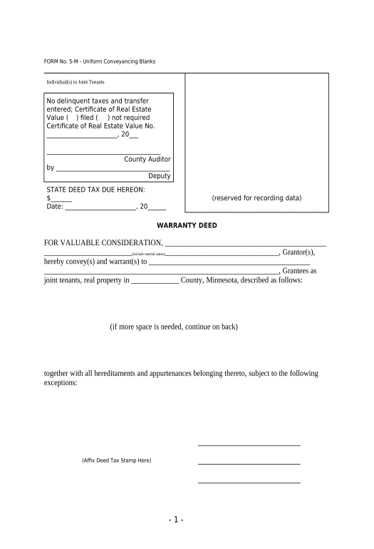 Archive warranty deed joint form Slack Notification Postfinish Bot
