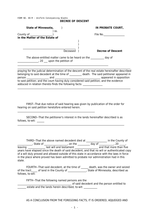 Incorporate Decree of Descent - UCBC Form 89-M - Minnesota Pre-fill from CSV File Dropdown Options Bot