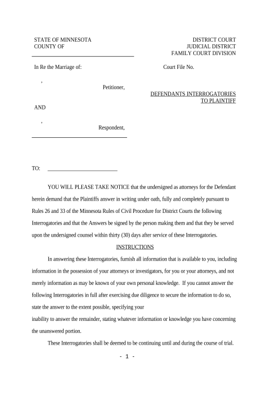 Archive Discovery - Defendant's Interrogatories To Plaintiff - Paternity - Minnesota Export to Excel 365 Bot