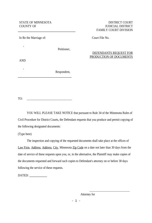 Update Discovery - Defendant's Request For Production of Documents - Minnesota Export to NetSuite Record Bot