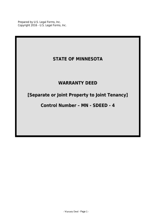 Incorporate Warranty Deed for Separate or Joint Property to Joint Tenancy - Minnesota Email Notification Bot