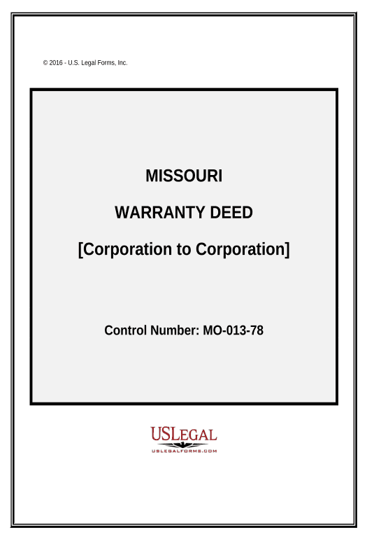 Archive Warranty Deed from Corporation to Corporation - Missouri Rename Slate document Bot