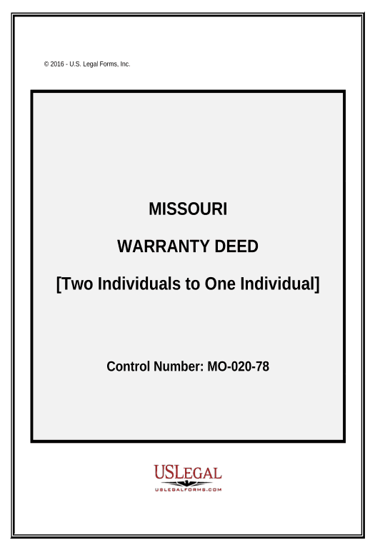 Arrange Warranty Deed - Two Individuals to One Individual - Missouri Jira Bot