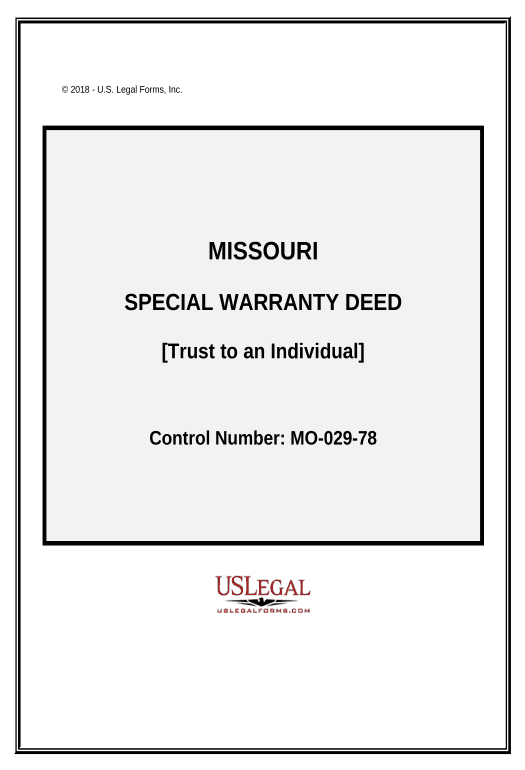 Pre-fill Special Warranty Deed from a Trust to an Individual - Missouri Dropbox Bot
