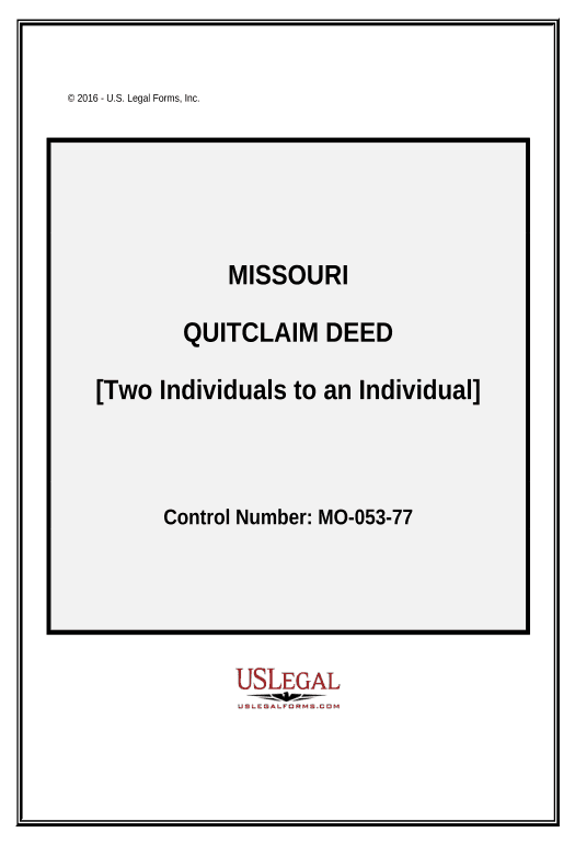 Export Quitclaim Deed from two Individuals to an individual. - Missouri Create Salesforce Record Bot