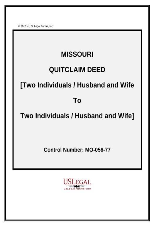 Automate Quitclaim Deed from Two Individuals / Husband and Wife to Two Individuals / Husband and Wife - Missouri Pre-fill from Smartsheet Bot