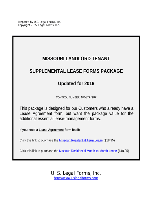 Arrange Supplemental Residential Lease Forms Package - Missouri Rename Slate Bot