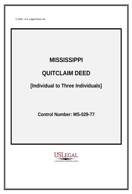 Automate Quitclaim Deed from an Individual to Three Individuals - Mississippi Add Tags to Slate Bot