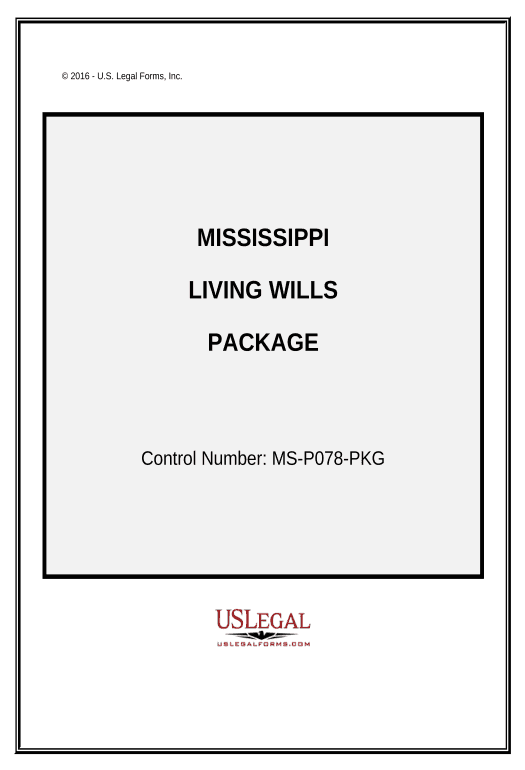 Manage Living Wills and Health Care Package - Mississippi Set signature type Bot