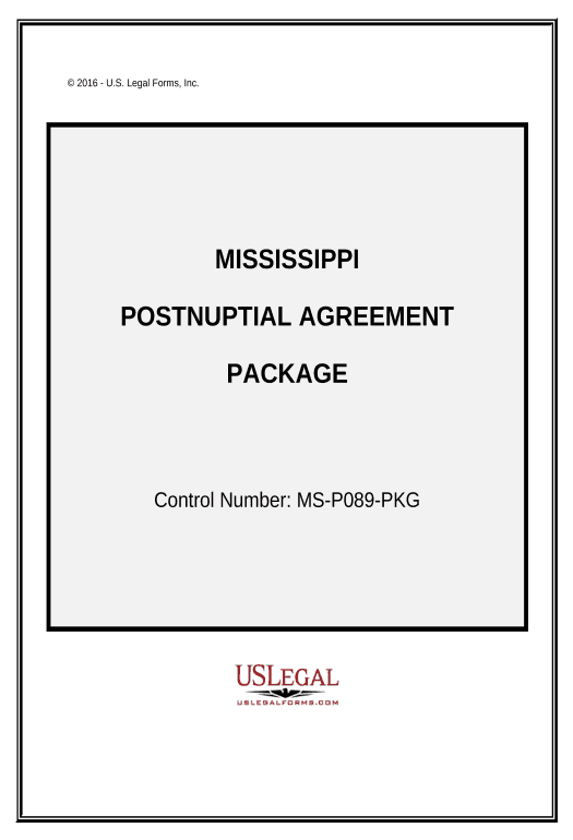 Update Postnuptial Agreements Package - Mississippi Hide Signatures Bot