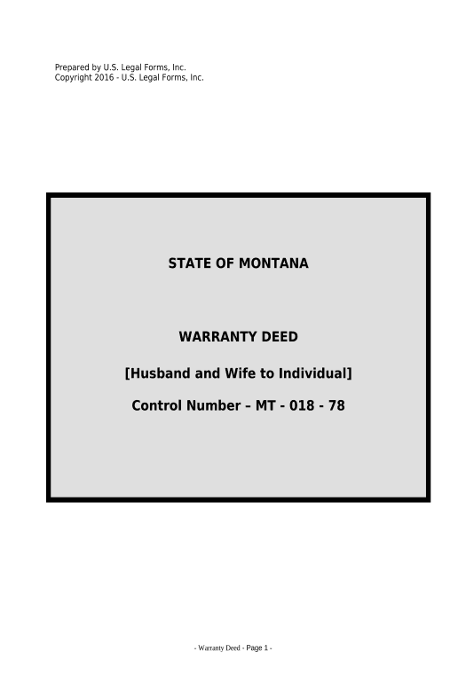 Manage Warranty Deed from Husband and Wife to an Individual - Montana Pre-fill Dropdowns from Smartsheet Bot