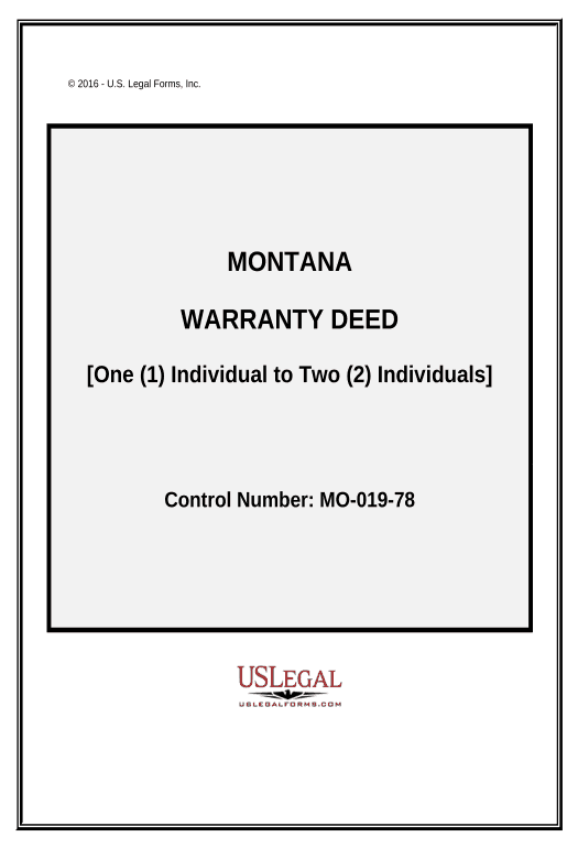 Archive Warranty Deed - One Individual to Two Individuals - Montana Pre-fill from Google Sheets Bot