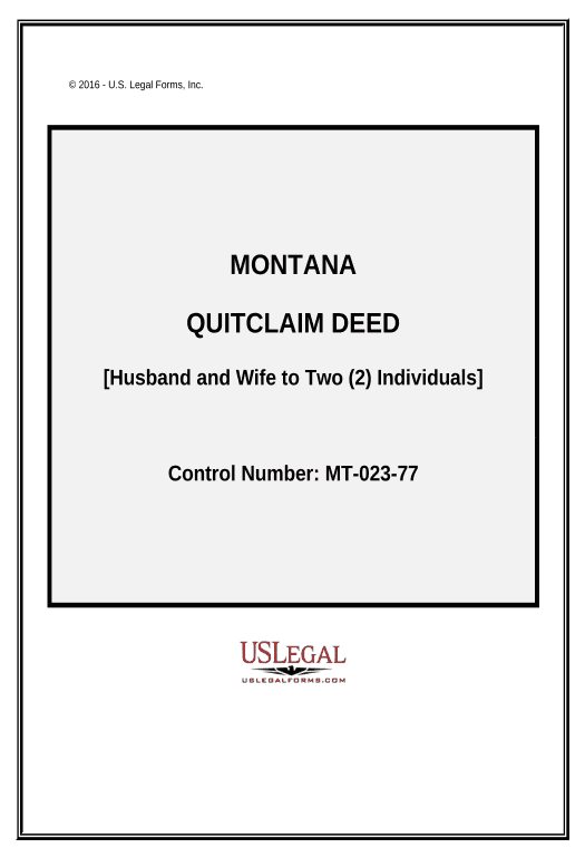 Synchronize Quitclaim Deed from Husband and Wife to two Individuals - Montana Pre-fill from CSV File Bot