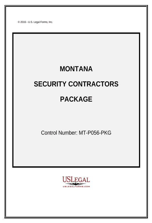 Incorporate Security Contractor Package - Montana Set signature type Bot