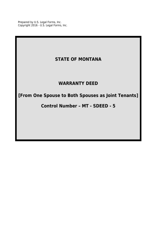 Manage Warranty Deed to Separate Property of One Spouse to Both Spouses as Joint Tenants - Montana Pre-fill from Google Sheet Dropdown Options Bot