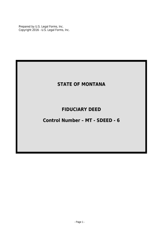 Synchronize Fiduciary Deed for use by Executors, Trustees, Trustors, Administrators and other Fiduciaries - Montana Pre-fill from Office 365 Excel Bot