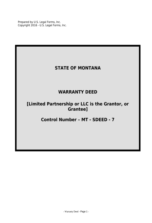 Automate Warranty Deed from Limited Partnership or LLC is the Grantor, or Grantee - Montana Google Sheet Two-Way Binding Bot