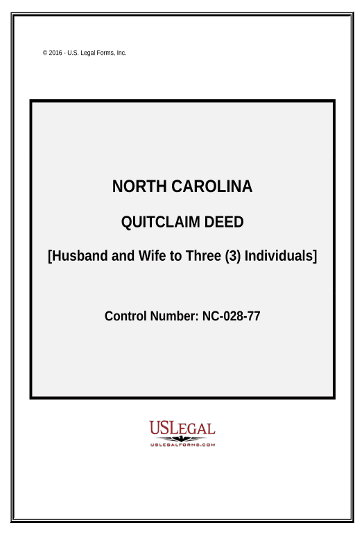 Synchronize Quitclaim Deed - Husband and Wife to Three Individuals - North Carolina Unassign Role Bot