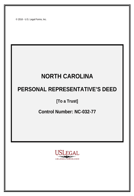 Update Personal Representative's Deed to a Trust - North Carolina Pre-fill from Office 365 Excel Bot