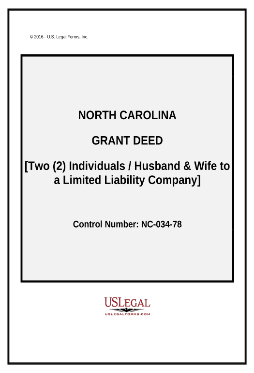 Integrate Grant Deed from Husband and Wife, or two Individuals, to a Limited Liability Company - North Carolina Invoke Salesforce Process Bot