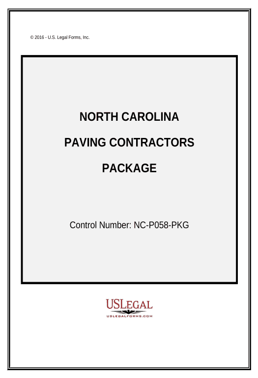 Update Paving Contractor Package - North Carolina Pre-fill Document Bot