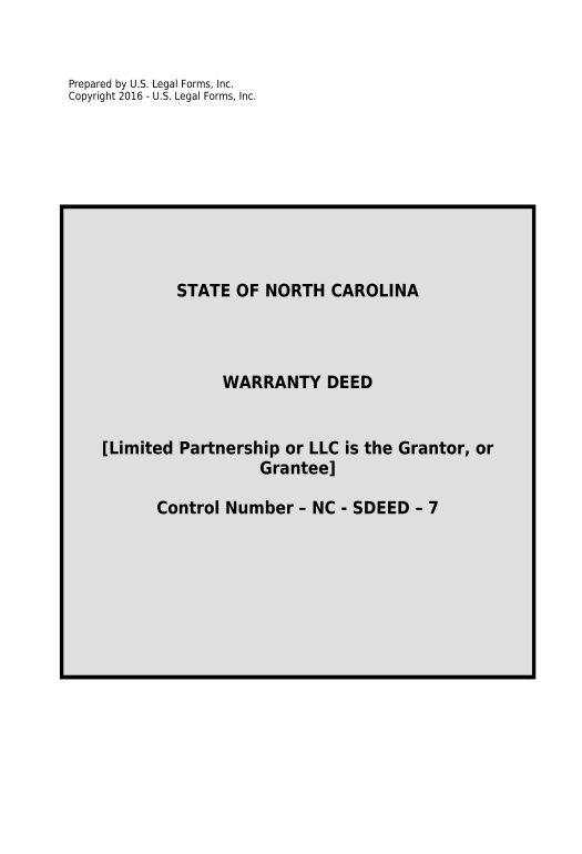 Manage Warranty Deed from Limited Partnership or LLC is the Grantor, or Grantee - North Carolina Pre-fill Document Bot