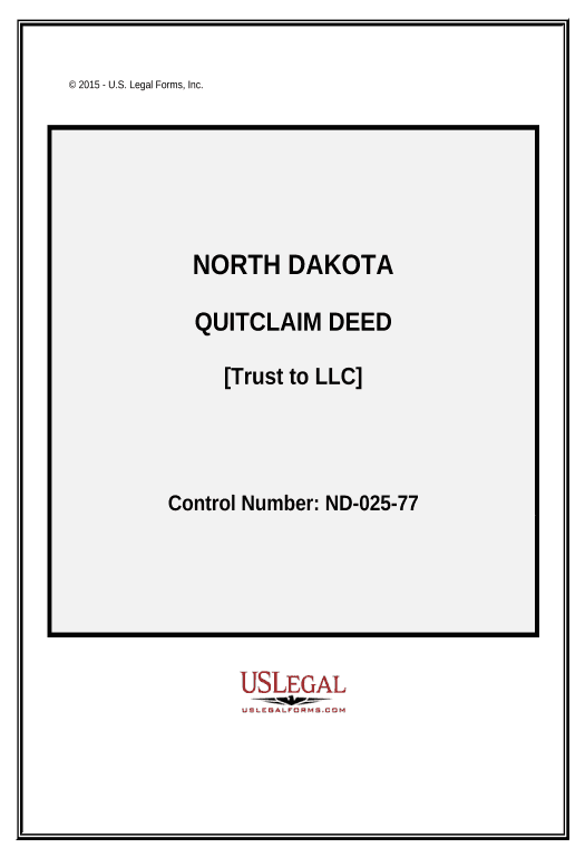 Export Quitclaim Deed from Trust to Limited Liability Company. - North Dakota Pre-fill Slate from MS Dynamics 365 Records