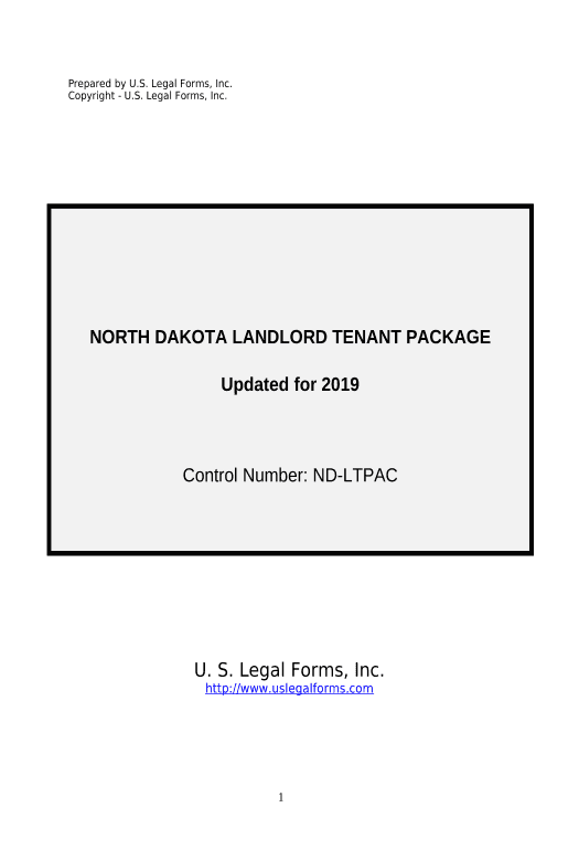 Update Residential Landlord Tenant Rental Lease Forms and Agreements Package - North Dakota Roles Reminder Bot