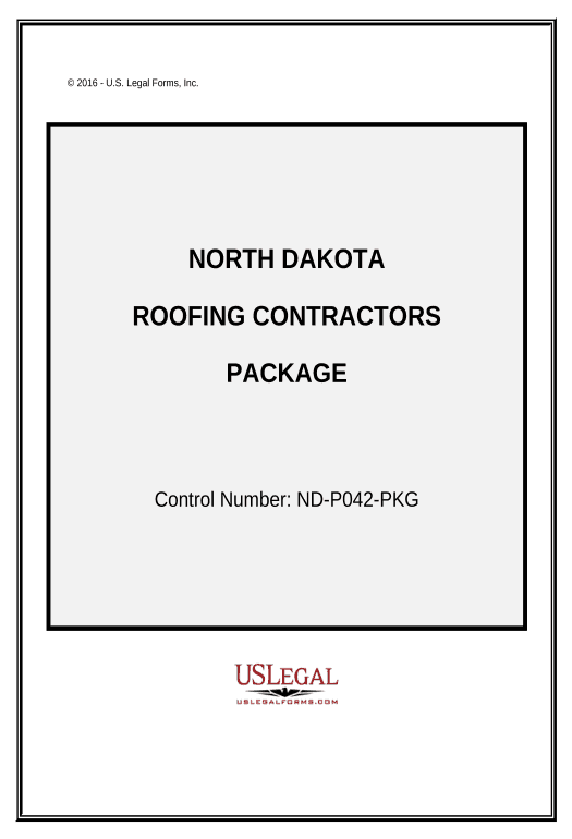 Pre-fill Roofing Contractor Package - North Dakota Hide Signatures Bot