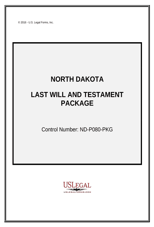 Arrange Last Will and Testament Package - North Dakota Create QuickBooks invoice Bot