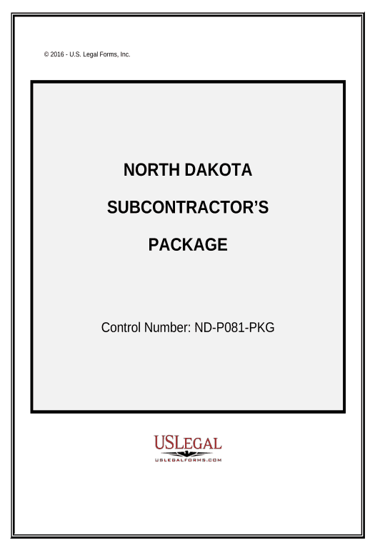 Arrange Subcontractors Package - North Dakota Jira Bot
