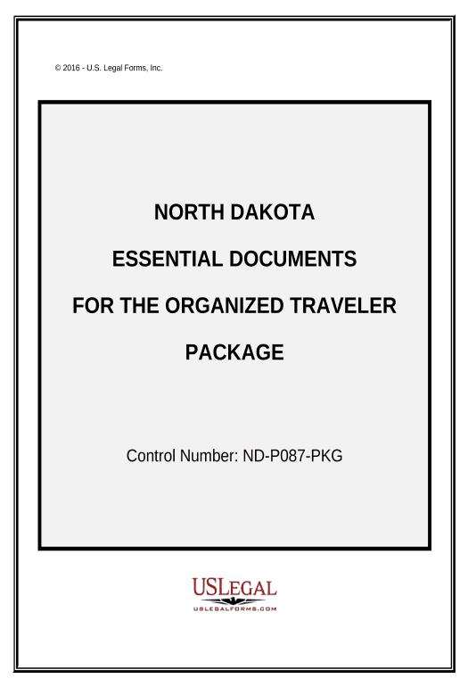 Extract Essential Documents for the Organized Traveler Package - North Dakota