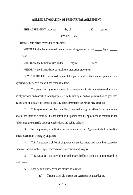 Archive Revocation of Premarital or Prenuptial Agreement - Nebraska Dropbox Bot