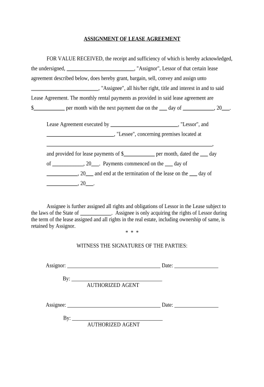 Pre-fill Assignment of Lease from Lessor with Notice of Assignment - Nebraska Hide Signatures Bot