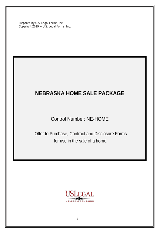 Synchronize Real Estate Home Sales Package with Offer to Purchase, Contract of Sale, Disclosure Statements and more for Residential House - Nebraska Hide Signatures Bot