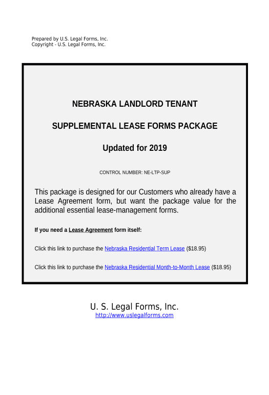 Incorporate Supplemental Residential Lease Forms Package - Nebraska Pre-fill from Excel Spreadsheet Dropdown Options Bot