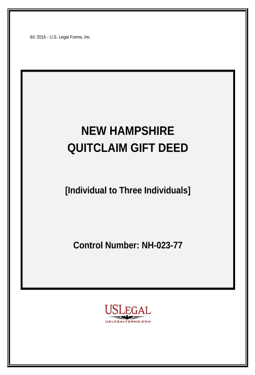 Arrange Quitclaim Deed - Individual to Three Individuals - New Hampshire Export to Smartsheet
