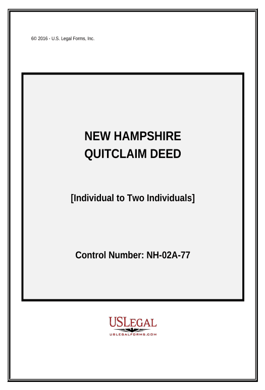 Manage Quitclaim Deed from Individual to Two Individuals in Joint Tenancy - New Hampshire Netsuite