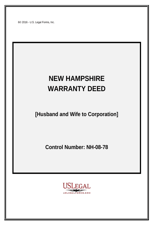 Export Warranty Deed from Husband and Wife to Corporation - New Hampshire Pre-fill from MySQL Dropdown Options Bot