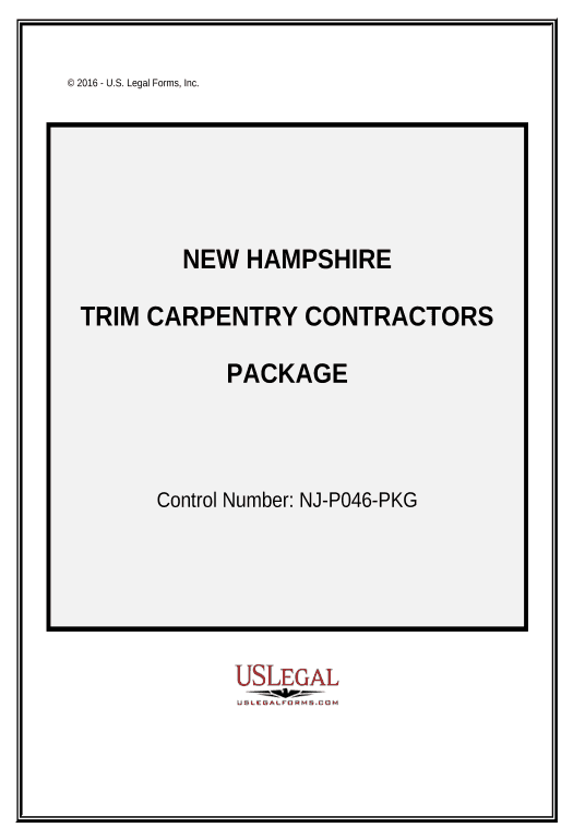 Pre-fill Trim Carpentry Contractor Package - New Hampshire Salesforce