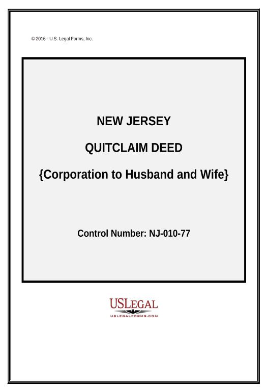 Update Quitclaim Deed from Corporation to Husband and Wife - New Jersey Create MS Dynamics 365 Records