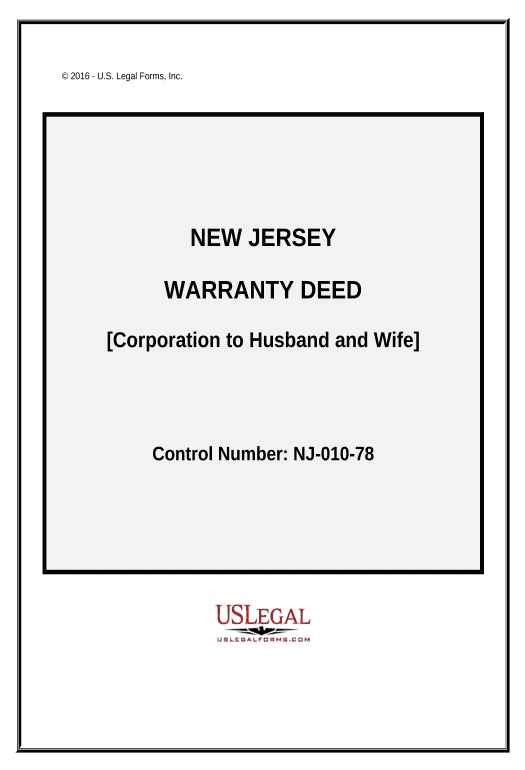 Pre-fill Warranty Deed from Corporation to Husband and Wife - New Jersey Export to MySQL Bot