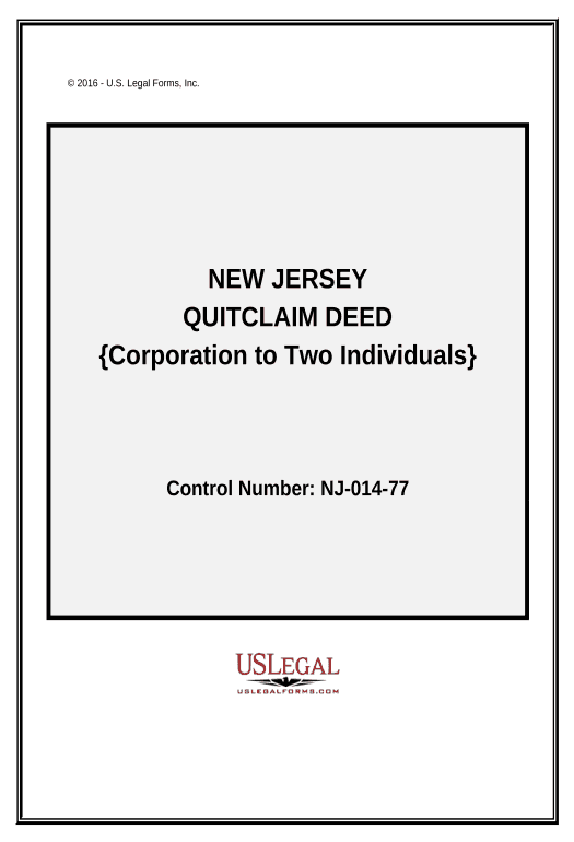 Automate Quitclaim Deed from Corporation to Two Individuals - New Jersey Remove Tags From Slate Bot